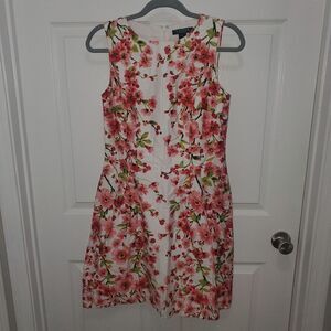 Ralph Lauren Floral Dress in White and Pink SIZE 8